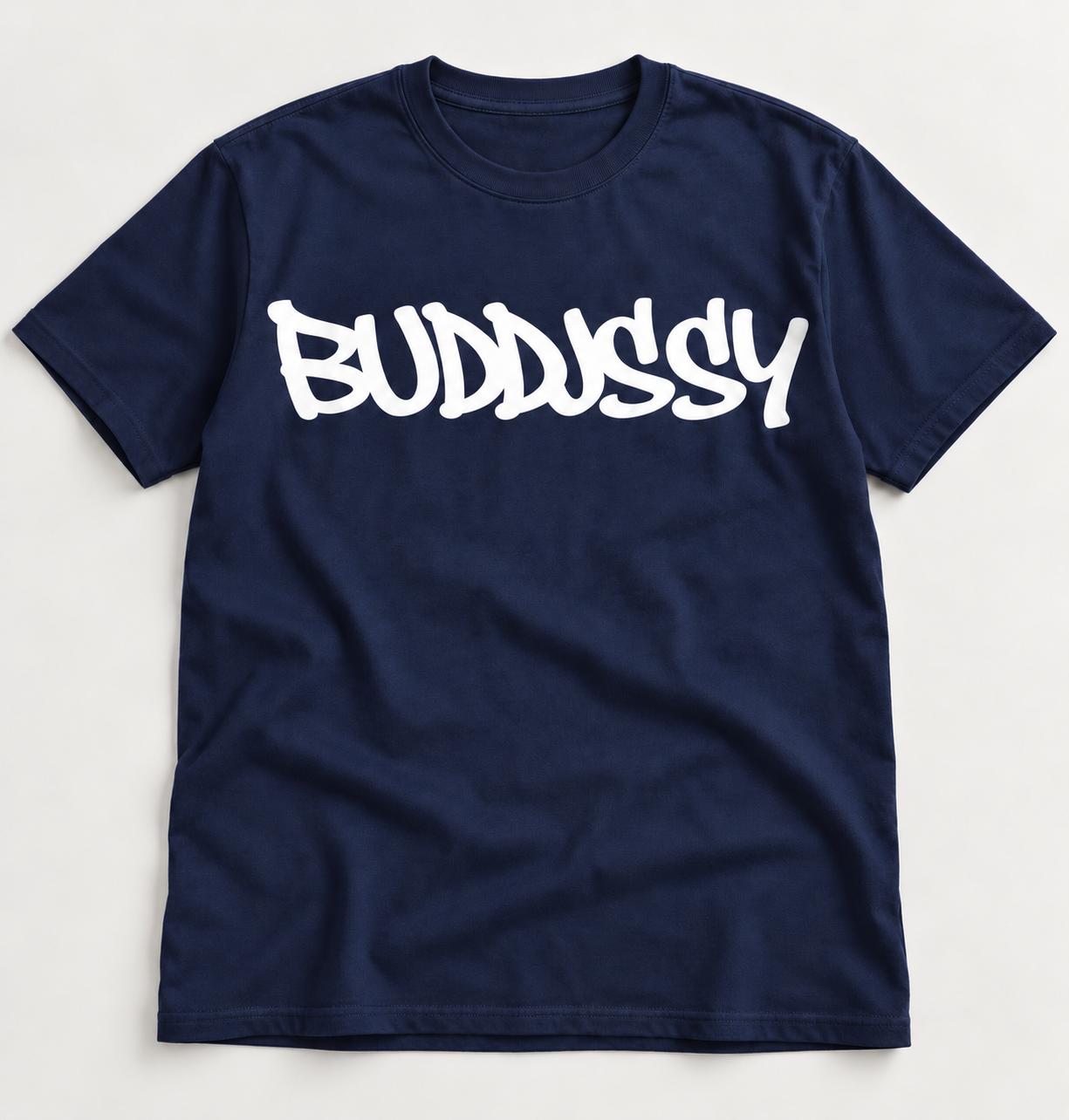 Navy blue Buddussy Loopy Blogger T-shirt design